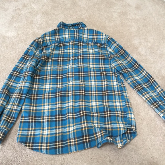 Teal and gold flannel - size L - Picture 4 of 4